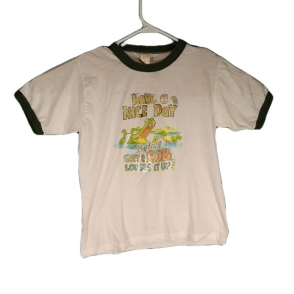 Have a Nice Day Before Some SOB Louses It Up Vtg Ringer Tee M Springfoot Iron On - Picture 1 of 5